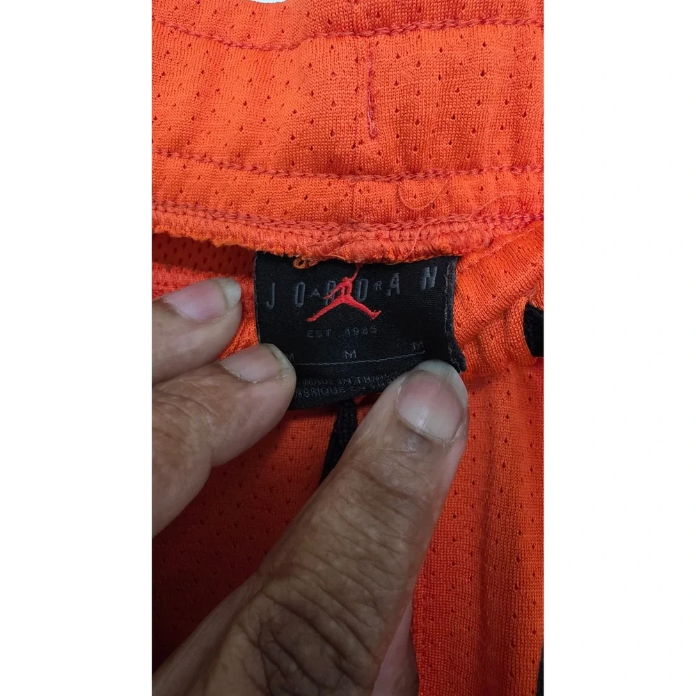 Jordan Flight Club Mesh Basketball Shorts Mens Medium Orange Jumpman Graphic